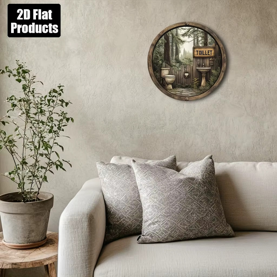Potdemiel Rundes Metallschild aus Aluminium im Rustikal-Look, Mehrfarbig, Durchmesser: 20 cm - Bild 4