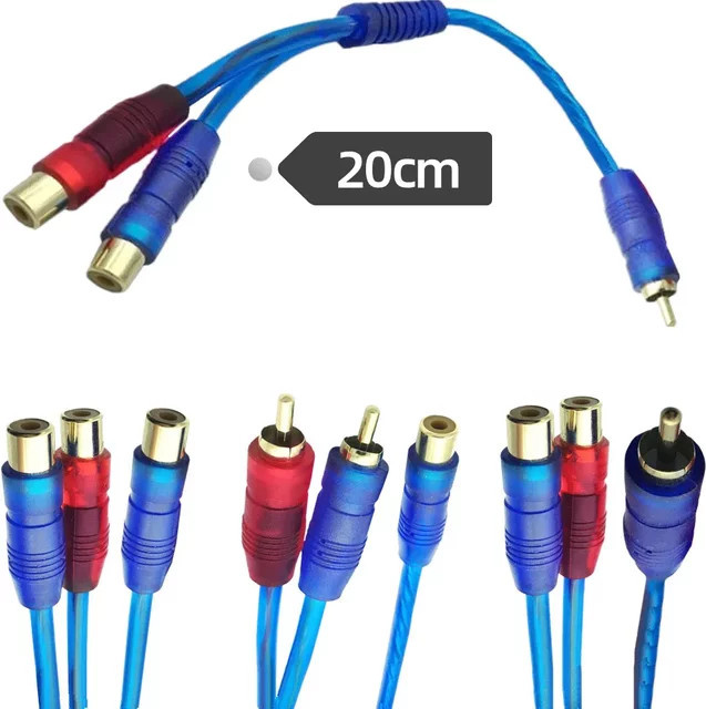 RCA-Stecker auf RCA-Buchse Splitter Stereo-Audio-Y-Adapterkabel für Auto und Verstärker - Bild 1