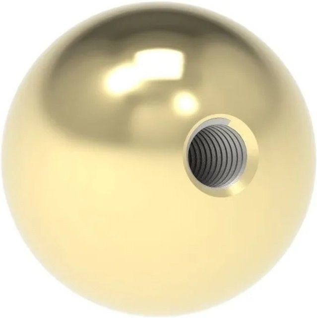 FeNau Messingkugel aus Edelstahl V2A, Messing beschichtet, Durchmesser: 25 mm, M6, für den Außenbereich - Bild 1
