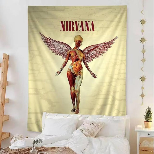 Nirvana In Utero Wandteppich von JMG Household Supplies, mehrfarbiges Polyester-Banner für Wohnzimmer und Musikzimmer, B x H: 40 x 60 cm - Bild 1
