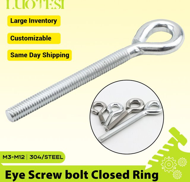 LUOTESI Schafaugenschraube mit geschlossenem Ring aus 304 Edelstahl, weiß verzinkt, M3 bis M10 - Bild 1