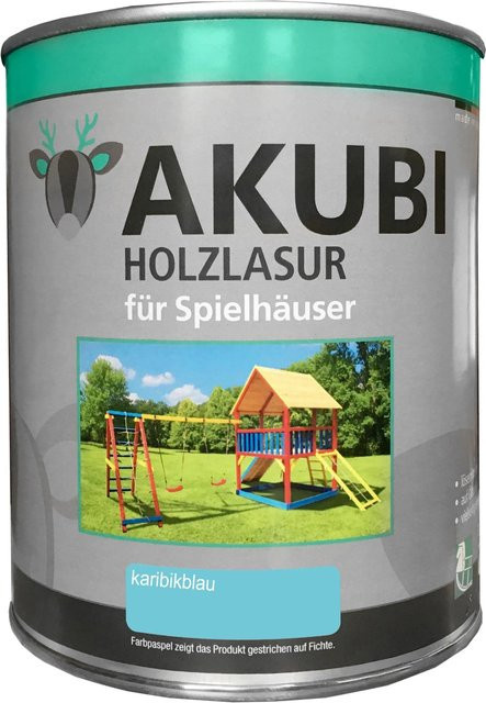 Karibu Holzlasur für Spielhäuser in Karibikblau, 750 ml - Bild 1