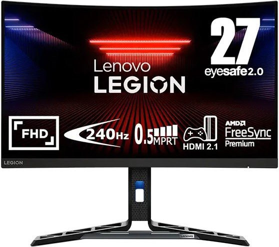 Lenovo Legion R27fc-30 Gaming Monitor Raven Black, 69 cm (27 Zoll), Widescreen Full HD, Gebogen, 0,5 ms Reaktionszeit - Bild 1