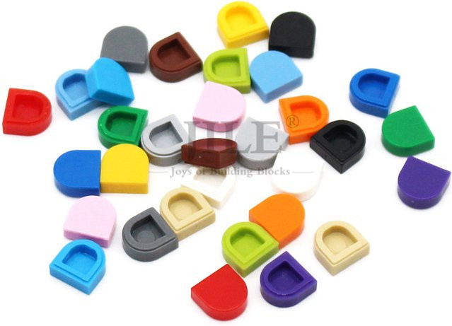 Jile Moc Fliesen Runde 1x1 Halbkreis, Bausteine, 100-teiliges Set - Bild 1