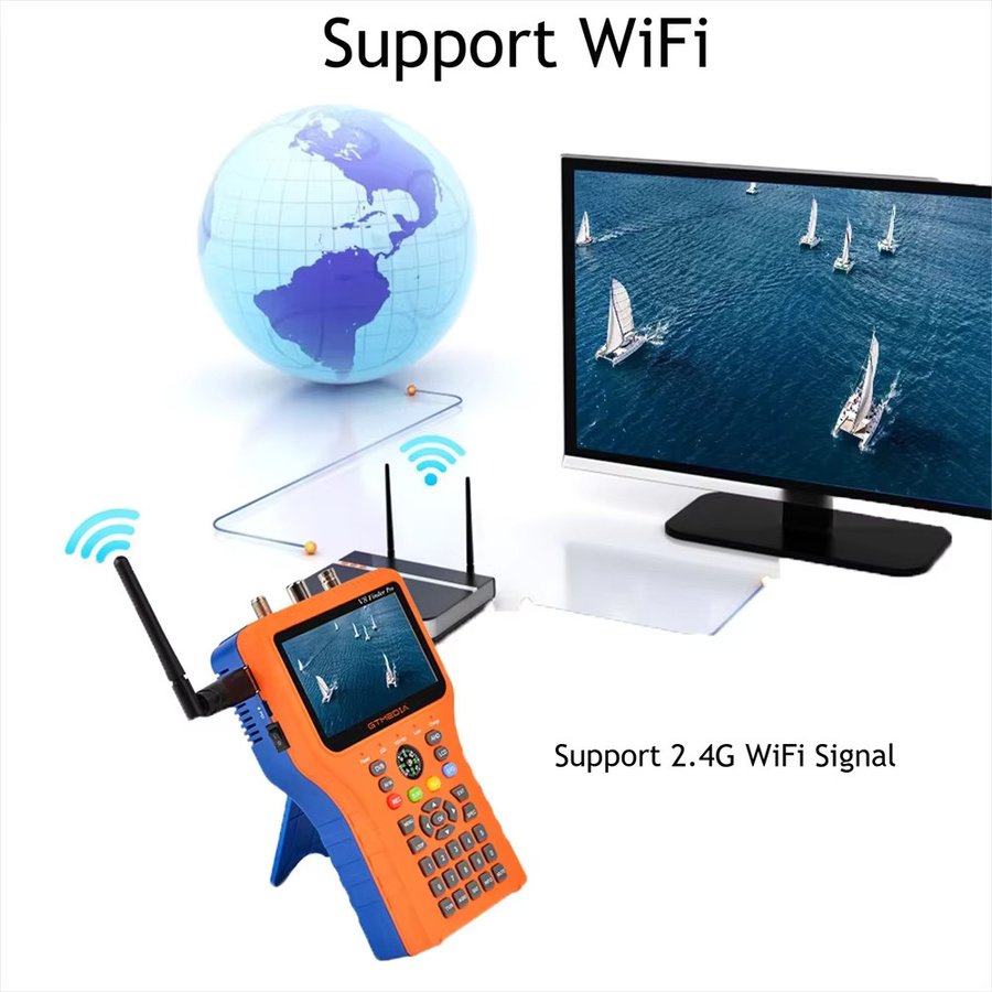 GTMEDIA V8 Finder Pro2 Satelliten-Signalmessgerät mit 4,3 Zoll LCD-Display, 1080P Full HD, DVB-S2/T2/Kabel und Type-C-Anschluss - Bild 3