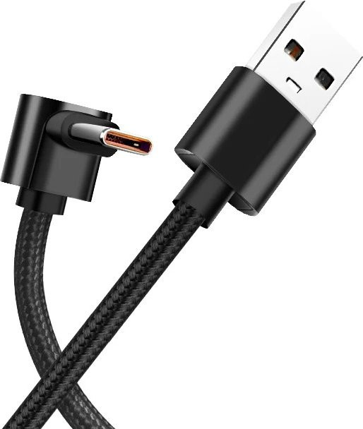 60W USB-C zu Typ-C PD Schnellladekabel mit 90 Grad Winkel in Schwarz für iPhone 15 Pro Max, MacBook, iPad, Xiaomi, Huawei und Samsung - Bild 1