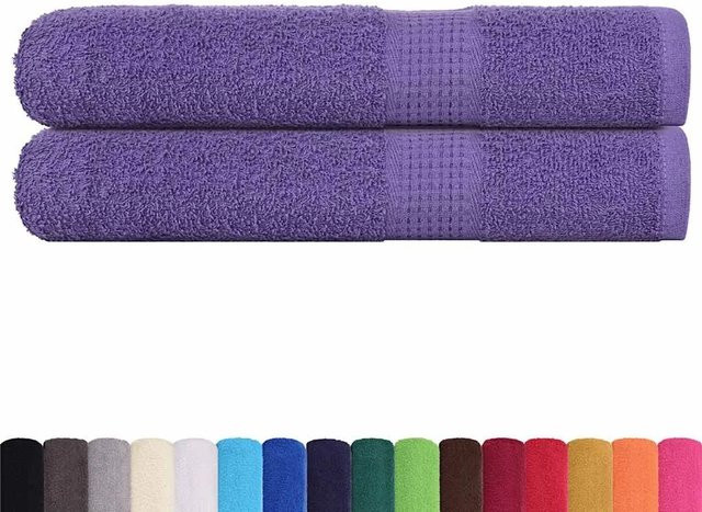 vidaXL Saunatücher 2er-Set aus 100% Baumwolle in Lila, B/H: 80 x 200 cm, 360 g/m² - Bild 1