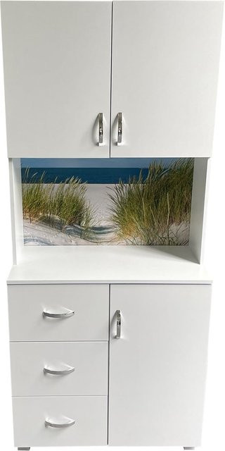 HTI-Living Badschrank Blanca Wellness mit Dünenlandschaft Motiv in Weiß - Bild 1
