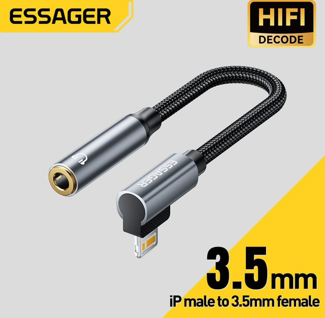 Essager L-förmiges USB-C auf 3,5 mm Klinke Audiokabel für iPhone 16 15 und Samsung - Bild 1