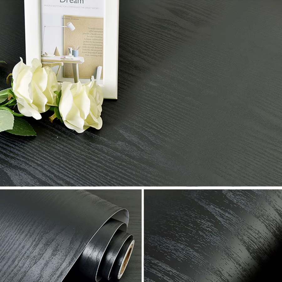 Selbstklebende PVC Tapete in Holzmaserung für Küchenarbeitsplatten, Schränke und Tische in Weiß oder Schwarz - Bild 5