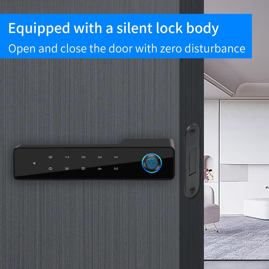 LUCKING DOOR Smart Türknaufschloss aus Aluminiumlegierung mit Tuya App und Bluetooth Unterstützung, inklusive Key Knobset für Schlafzimmer und Badezimmer, Farben: Silber oder Schwarz - Bild 2