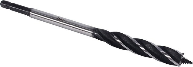 Fishine Holz-Schnellbohrer aus hochkohlenstoffhaltigem Stahl mit 4 Schneiden, Farbe: Silber, Länge: 165 mm - Bild 1