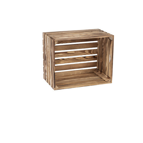 iWerk Holzkiste aus Holz in braun-geflammt, B/T/H: 40 x 50 x 30 cm - Bild 2