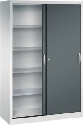 C + P Werkzeugschrank Acurado mit Schiebetüren aus Stahl, Farbe: Lichtgrau/Anthrazitgrau, B: 120 cm, T: 50 cm, H: 195 cm - Bild 1