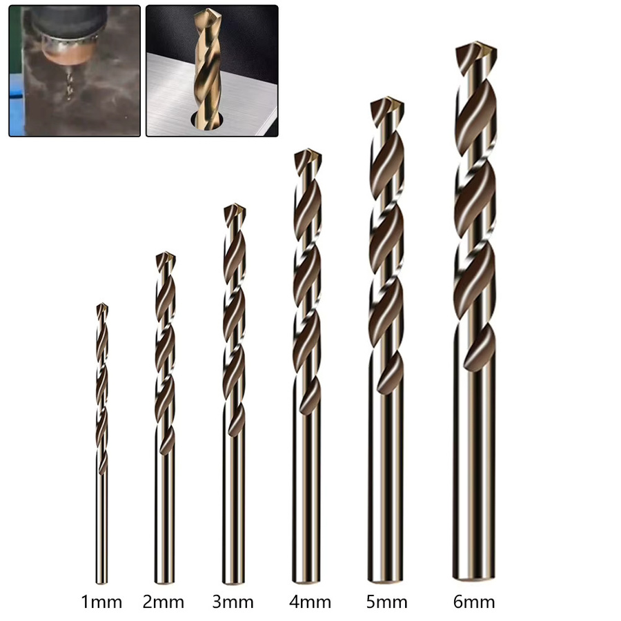 VIBRATITE HSS M35 Kobalt Bohrer Set aus Edelstahl in Silber, 6er Set für Metall, Eisen und Holz - Bild 3