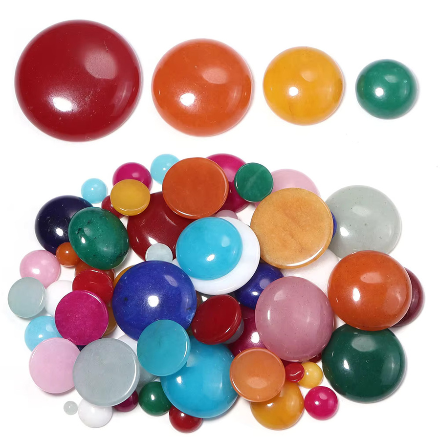 Jade-Cabochons Naturstein, rund, louleur - Bild 2