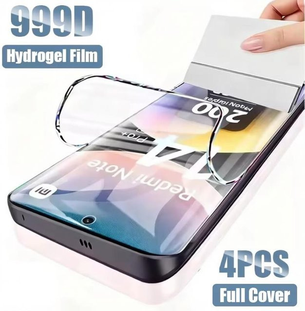 4 Stück Hydrogel-Displayschutzfolien für Xiaomi Redmi Note 13 14 15 Pro 14 15 Pro+ 14SE 14S 15R 15 5G transparent - Bild 1