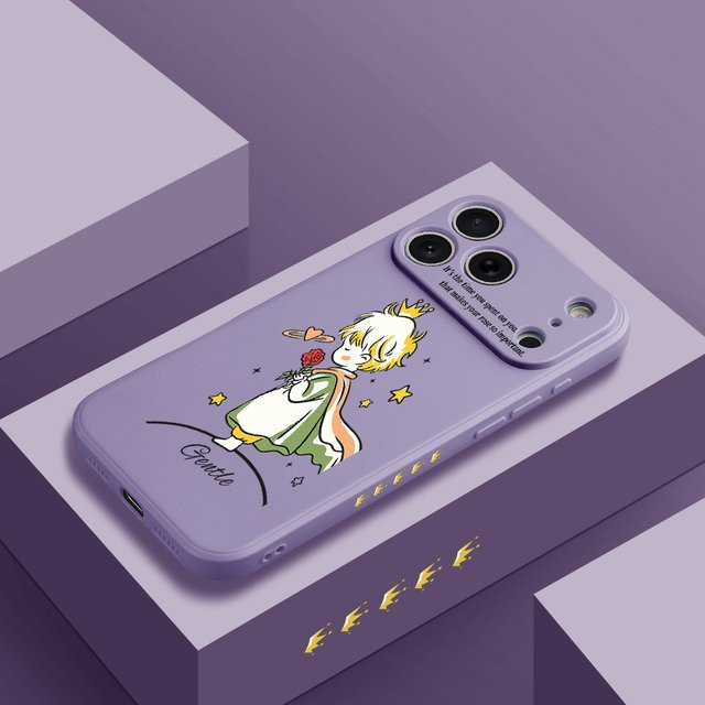 Handyhülle Kleiner Prinz Design für iPhone Modelle in Lila, TPU Cover Coque von DO AS YOU WISH - Bild 1