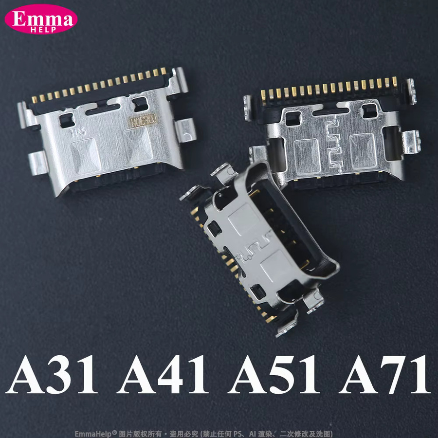 10 Stück USB-C Lade-Port Dock Connector für Samsung A52 A72 A53 A35 A55 A33 A32 A23 A13 A34 A25 A52s A04 A05 A15 in Silber - Bild 2