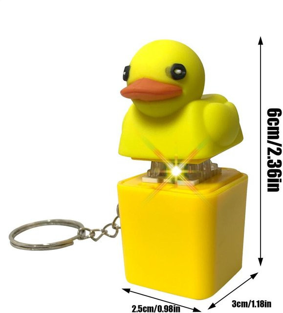 BC Pet Supplies Quacky Duck Schlüsselanhänger, gelb, mit Soundeffekten - Bild 1