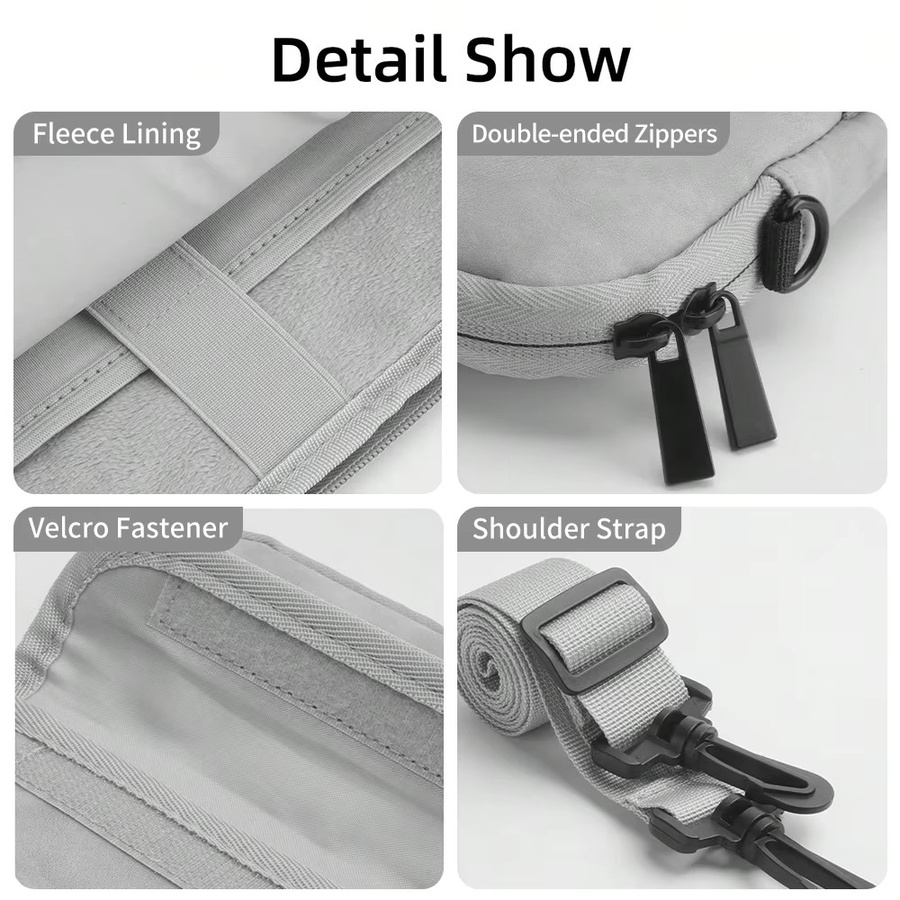 DANYCASE Schultertasche in Grau für iPad und Laptop passend für iPad Pro, Air und verschiedene Tablet-Modelle - Bild 5