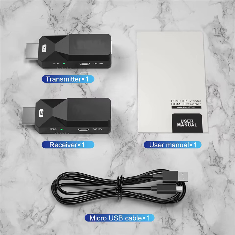 Navceker HDMI über IP Netzwerk Extender 1080P HDMI Sender mit PoE-Unterstützung für CAT5e und CAT6 LAN, Schwarz, 50m - Bild 5