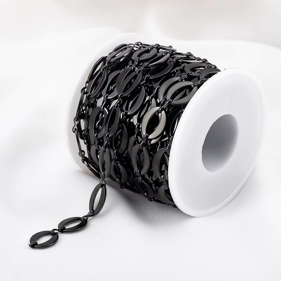 MINGXUAN Halskette Edelstahl, schwarze Beschichtung, 1 Meter, Unisex - Bild 3