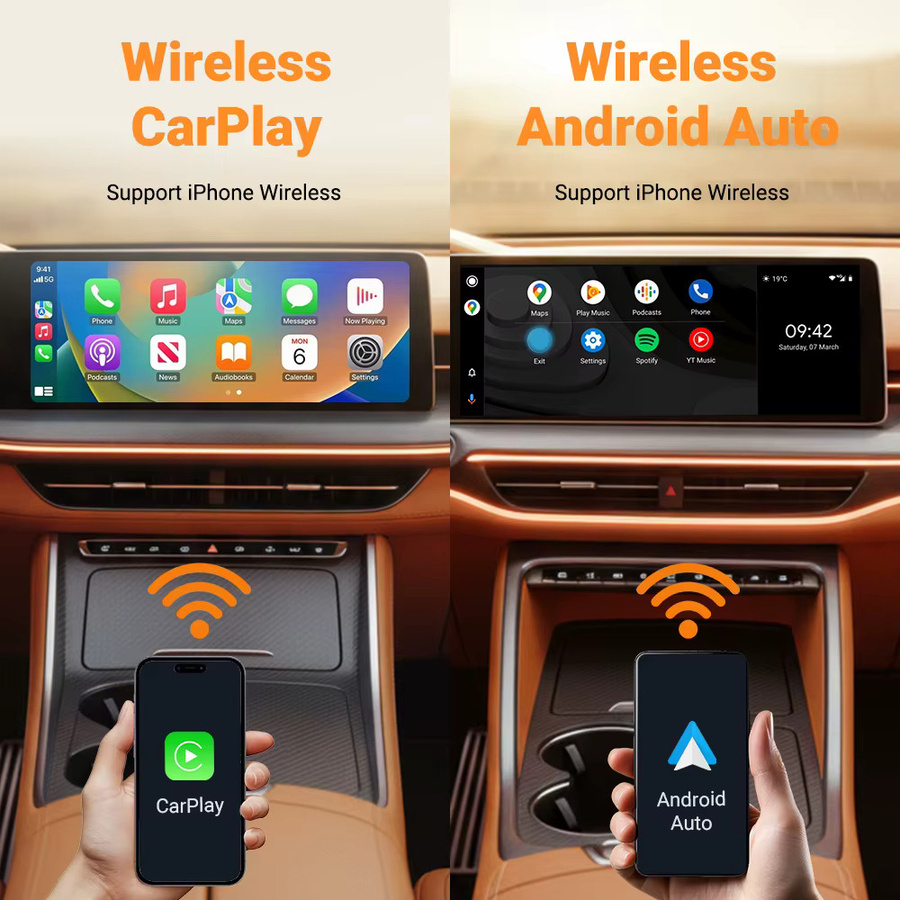 HANG JING 2-in-1 CarPlay und Android Auto Adapter für kabellose Verbindung mit niedriger Latenz kompatibel mit VW und Toyota - Bild 2