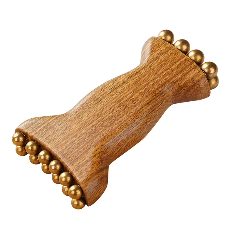 HNKMP Lymphdrainage-Massagegerät, Holzschaber mit Messingkugeln, Unisex - Bild 5