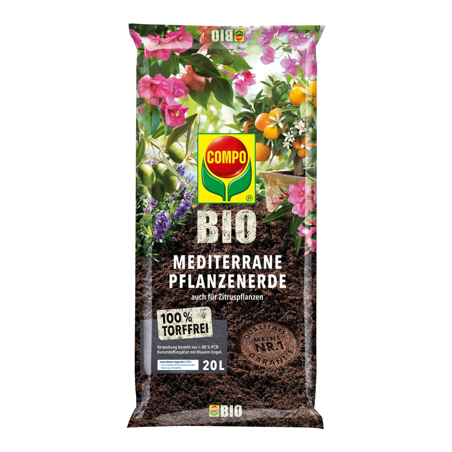 Compo Bio Mediterrane Pflanzenerde torffrei mit 500 g Kultursubstrat aus Rindenhumus, Grünkompost, Holzfaser, Kokosfaser und Ton - Bild 2