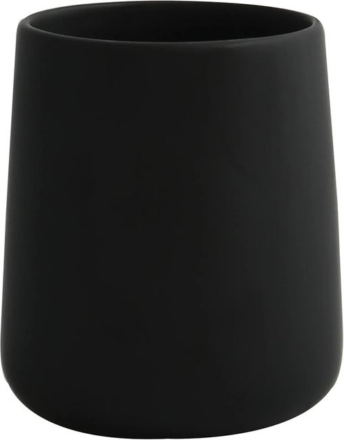 MSV Zahnputzbecher Maonie aus Keramik in Mattschwarz, Höhe: 10 cm, Durchmesser: 8,5 cm - Bild 1