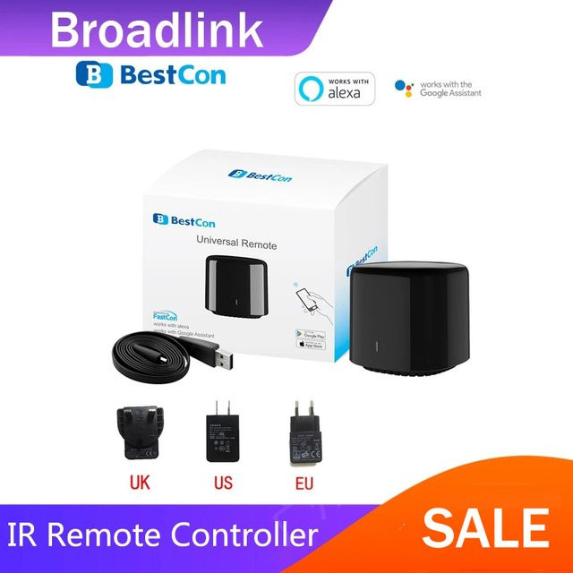 Broadlink RM4C mini Universal Wifi IR Fernbedienung in Schwarz, kompatibel mit Alexa und Google Assistant - Bild 1