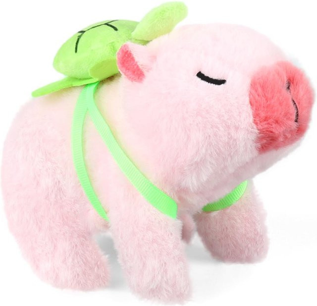 Linyi toy Elektronisches Plüsch-Capybara mit Schildkröte, Puppe, rosa, ab 3 Jahren - Bild 1