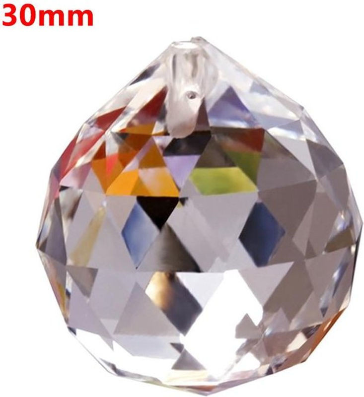 Facettierter Feng Shui Kristall Sonnenfänger aus K9 Kristall in klar und transparent als hängende Kugel mit Schlaufe - Bild 1