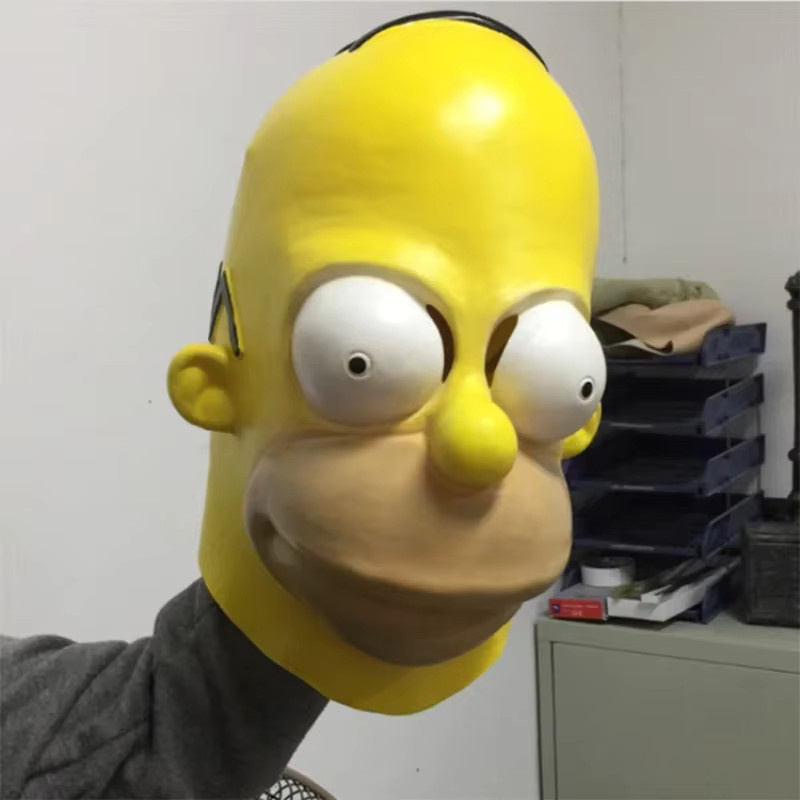The Simpsons Homer Maske, Cosplay Latex-Helm, Gelb - Bild 3