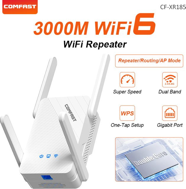 Comfast WLAN-Repeater Wi-Fi 6 Dual-Band Netzwerk-Extender in Weiß - Bild 1