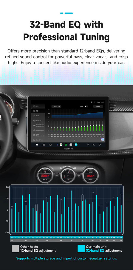 Hizpo 2K Android Auto und Wireless CarPlay Multimedia-Player für Ford Focus 3 Mk 3 2011 - 2019 in Schwarz - Bild 4