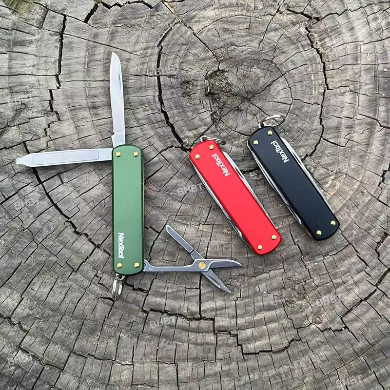 NexTool EDC Mini Multitool Taschenmesser mit Schere und Schraubendreher in Rot - Bild 2