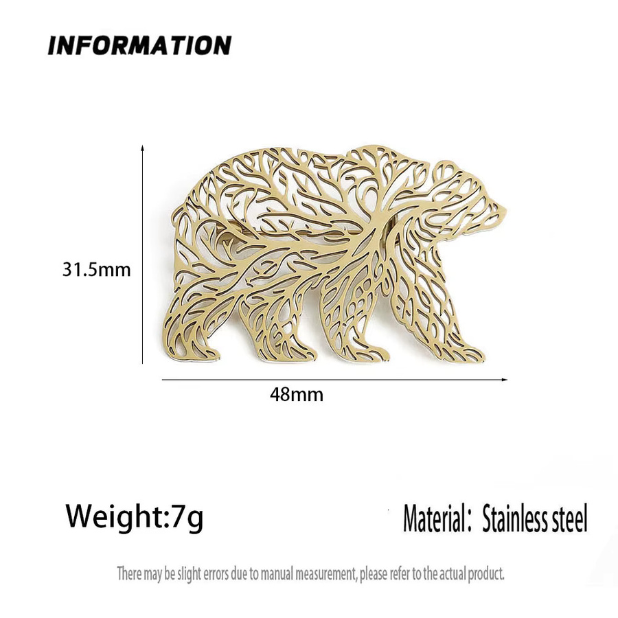 KATARIAN Brosche Bär, Goldton, 316L Edelstahl, Unisex - Bild 1
