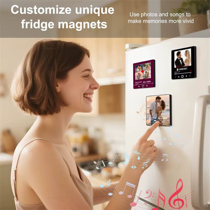 Personalisierter Foto-Musik-Kühlschrankmagnet von QKX als individuelles Song-Plakette für Paare - Bild 4