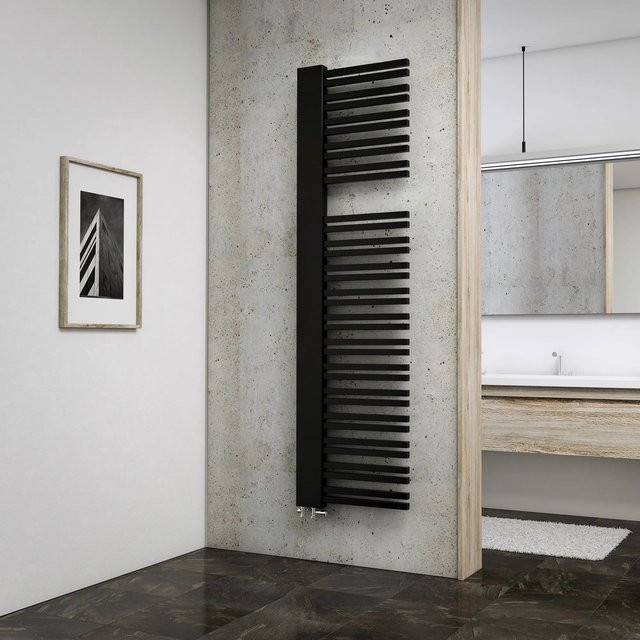 Schulte Design-Heizkörper Bologna Handtuchheizkörper Anthrazit Höhe: 181 cm, Breite: 50 cm, Wandmontage, Version Links - Bild 1