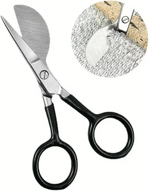 Tufted Teppich Trimmer Schere mit Entenschnabel-Applikation für Stickerei und Handwerk, Silber, Metall mit weichem Gummigriff - Bild 1