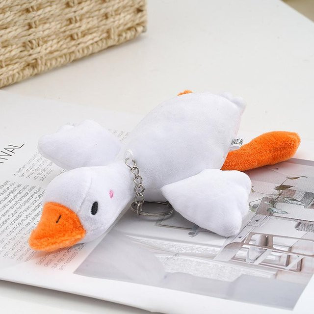 Yiran toy Cartoon-Enten-Plüsch-Schlüsselanhänger, weiß, 18cm - Bild 1