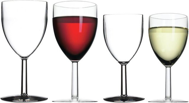 Mepal Kunststoff Rot- und Weißweingläser Set, 4er Pack, transparent - Bild 1