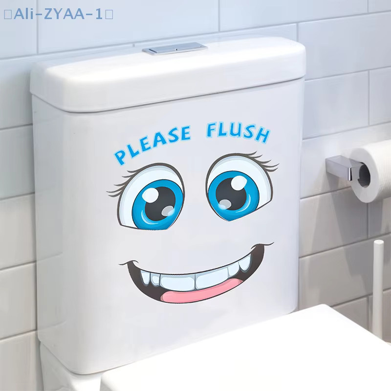 ZYAA-1 Lustige Gesichts-WC-Aufkleber Glow-in-the-Dark, wasserfeste und abnehmbare PVC-Wandaufkleber für die Badezimmer-Dekoration, Mehrfarbig - Bild 4