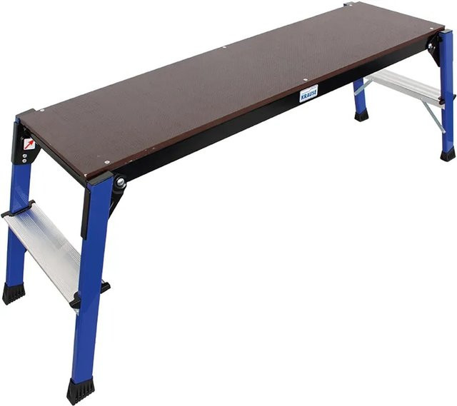 Krause StepTop Arbeitsplattform aus Aluminium in Blau mit 2 Stufen und bis zu 150 kg Tragkraft - Bild 1