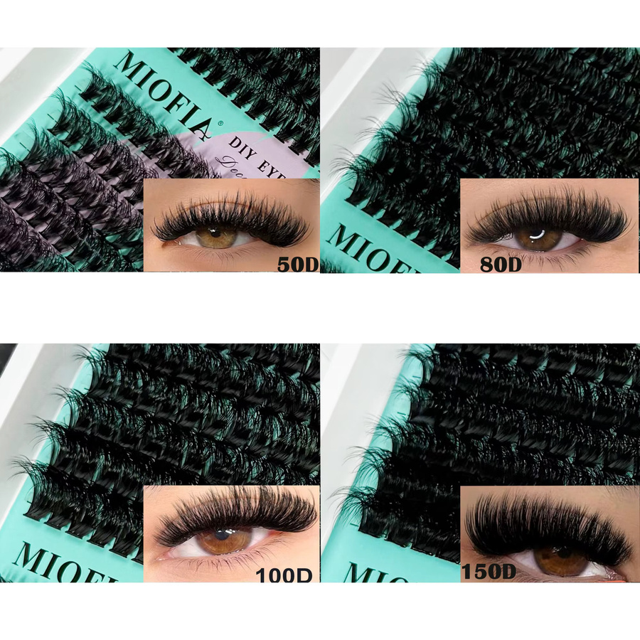 MIOFIA Wimpernbüschel, Gemischte Längen, Faux Mink, Unisex - Bild 2