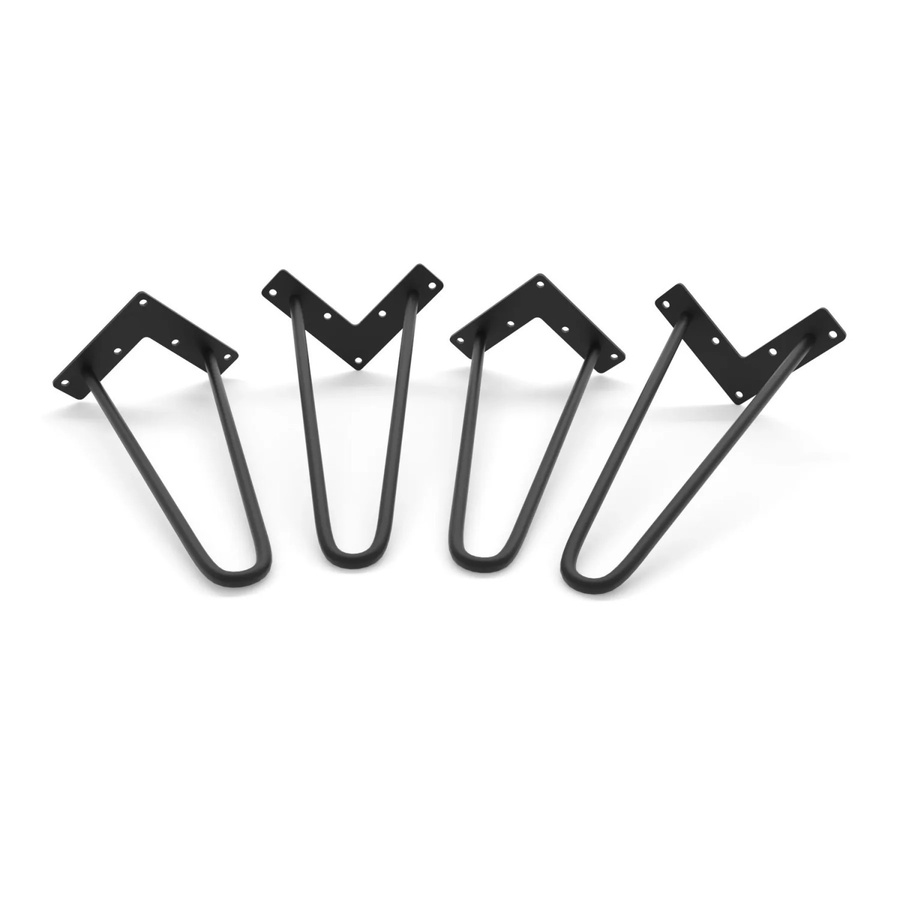 HEVVA Möbelfüße NEAPEL 4er Set Schwarz matt aus Stahl, Höhe: 30 cm - Bild 2