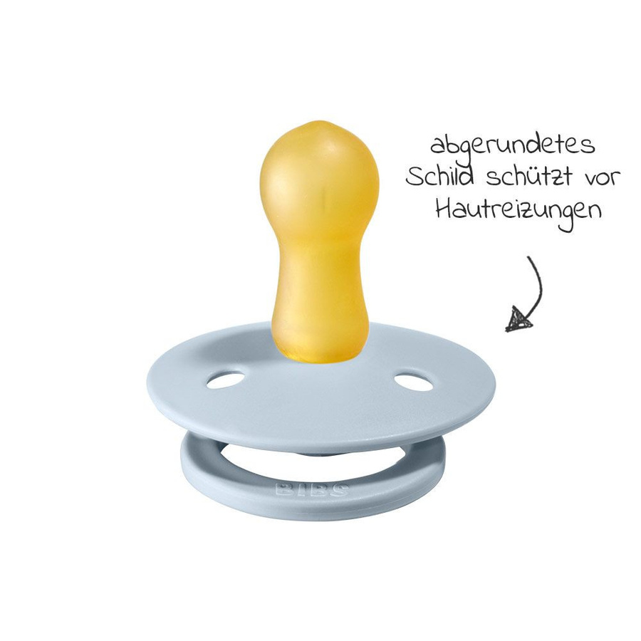 BIBS Schnuller 2er Pack Baby Blue / Iron Grösse 6-18 Monate aus Naturkautschuk und BPA-frei - Bild 1