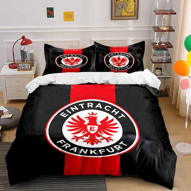 Eintracht Frankfurt Bettwäsche-Set Schwarz mit Bettbezug und 2 Kissenbezügen, B/T/H: 200 x 200 cm - Bild 1